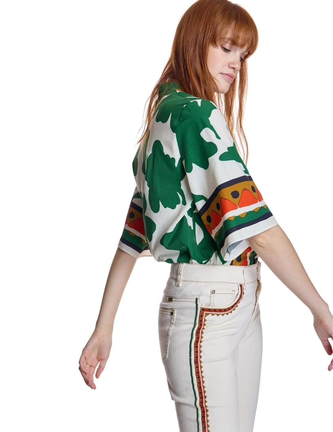 Alba Conde Blusa crudo estampado multicolor