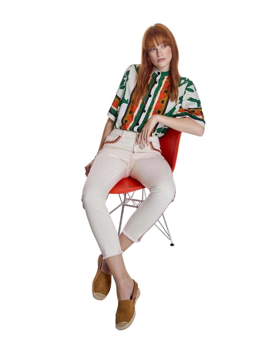 Alba Conde Blusa crudo estampado multicolor