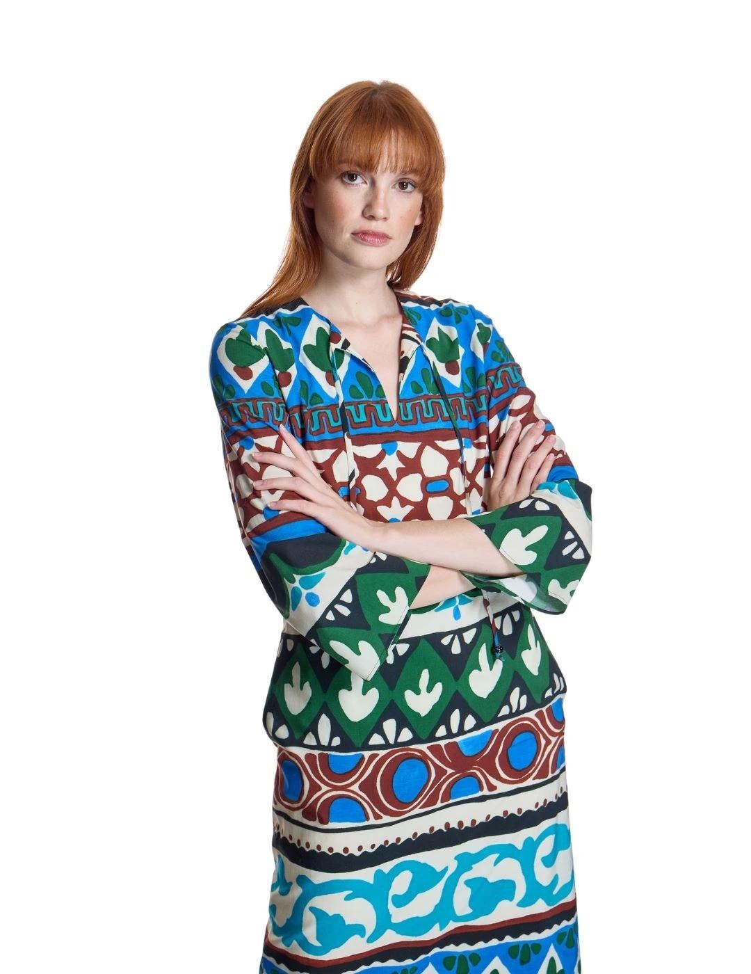 Alba Conde Vestido Azul Multicolor