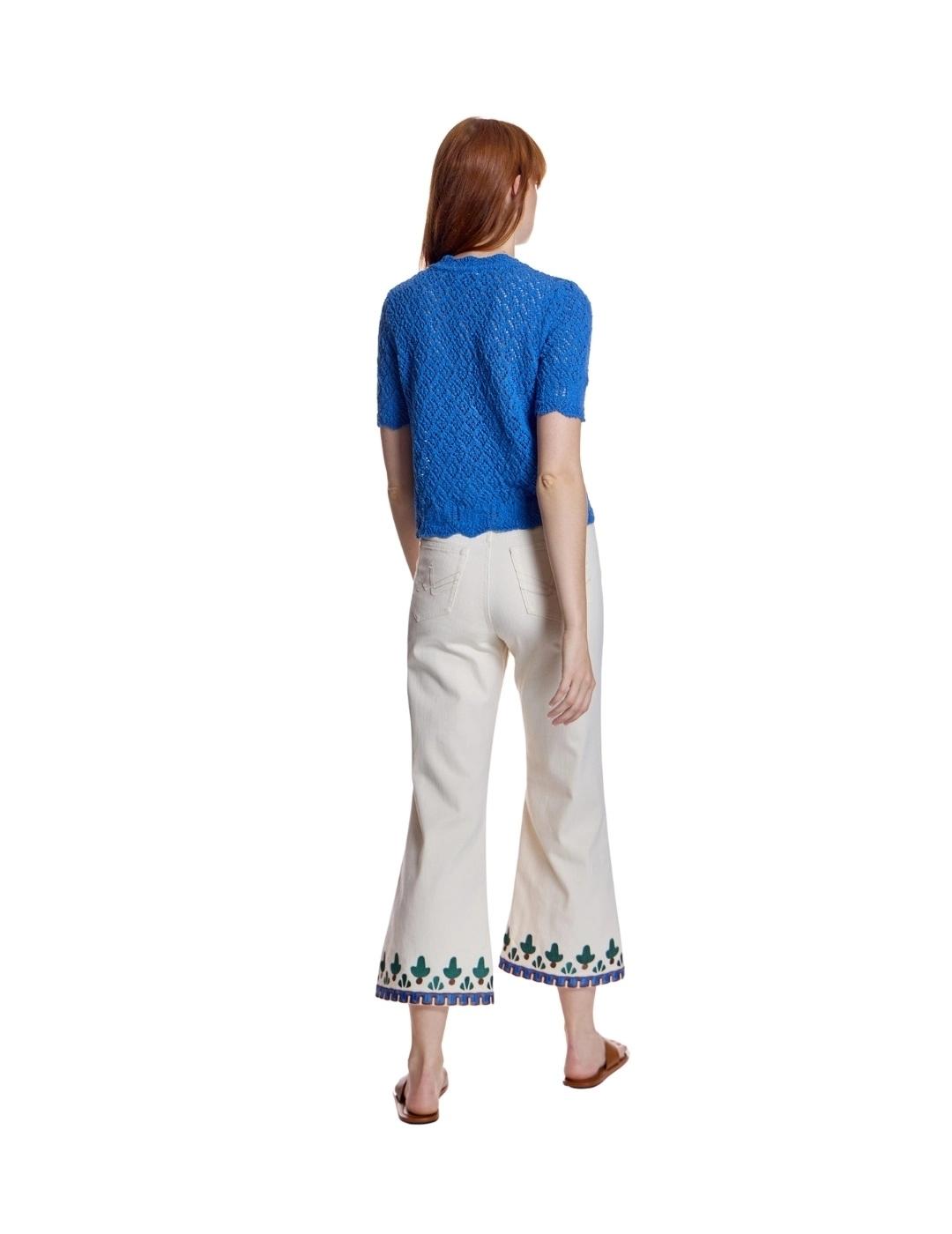 Alba Conde Pantalón Crudo con bordados