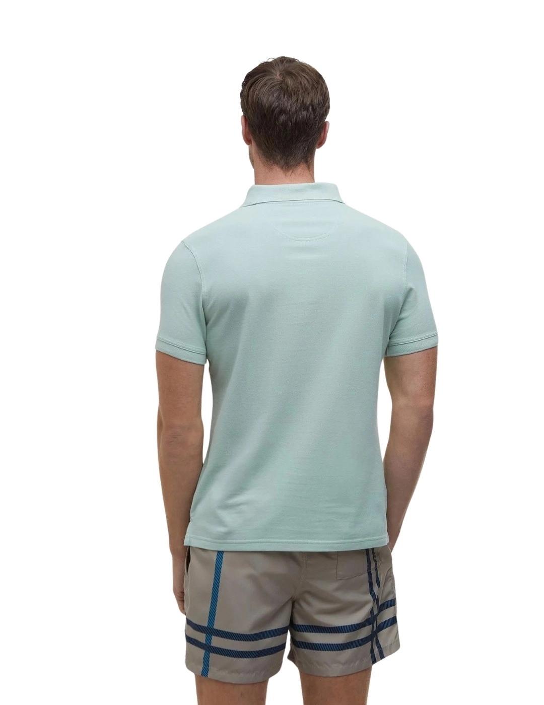 Barbour Polo Lightweight Sport Verde claro hombre