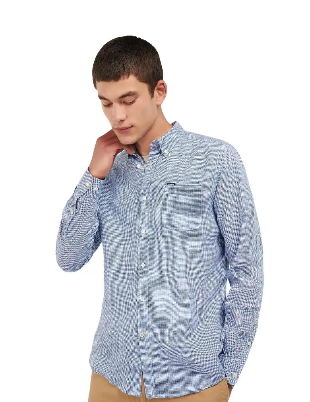 Barbour Camisa Linton Tailored Azul marino hombre