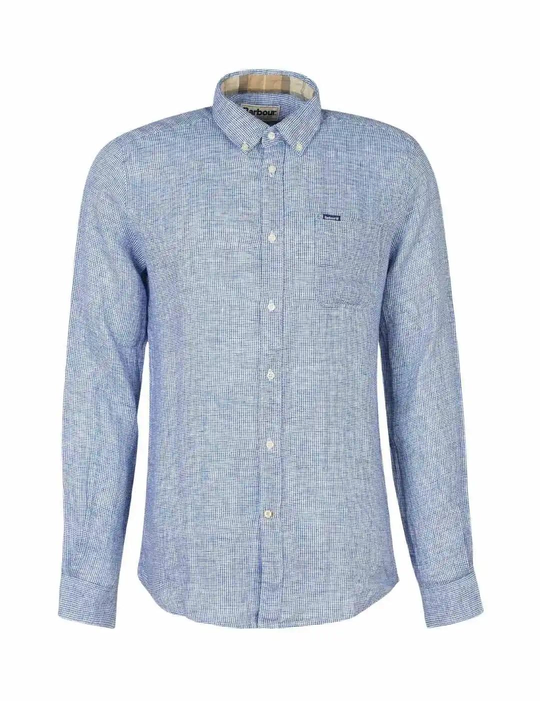 Barbour Camisa Linton Tailored Azul marino hombre