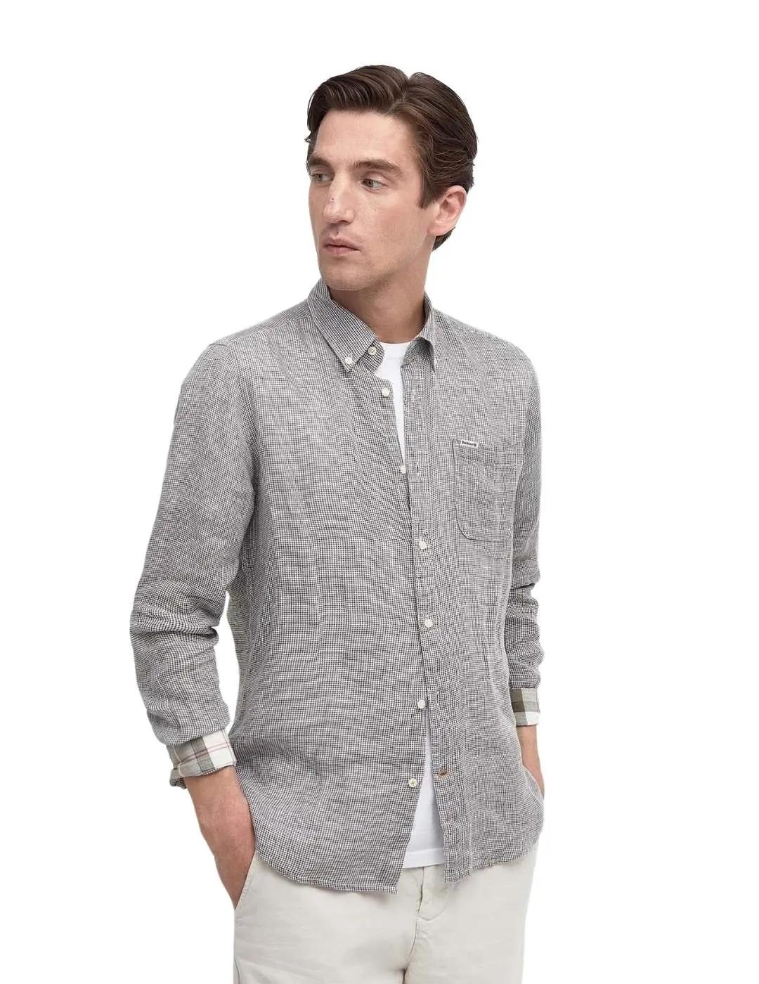 Barbour Camisa Linton Tailored Shirt Verde hombre