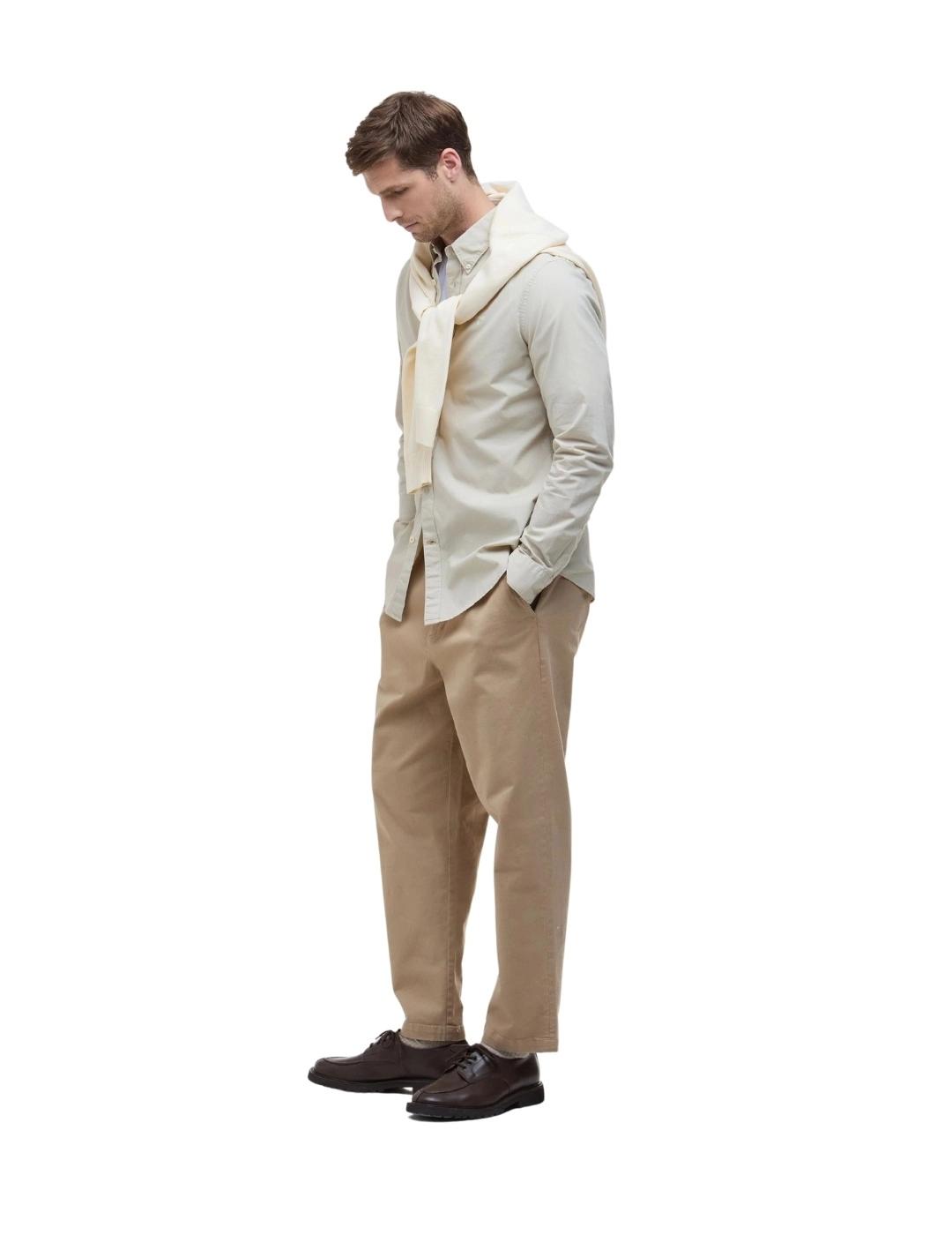 Barbour Camisa Garment Dyed Tailored Beige hombre