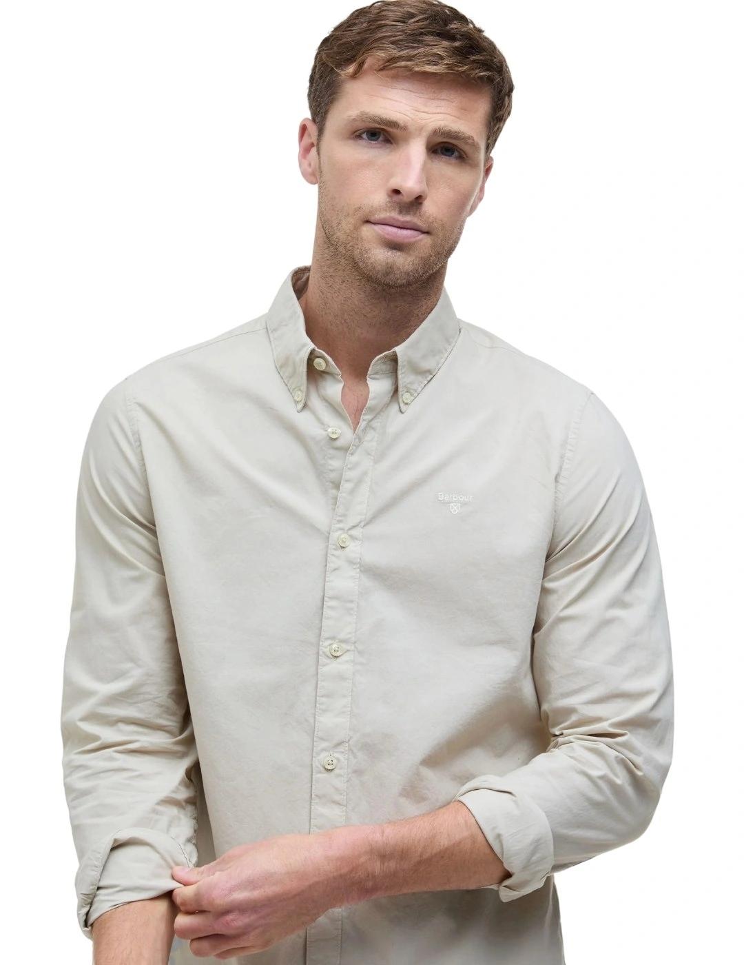 Barbour Camisa Garment Dyed Tailored Beige hombre