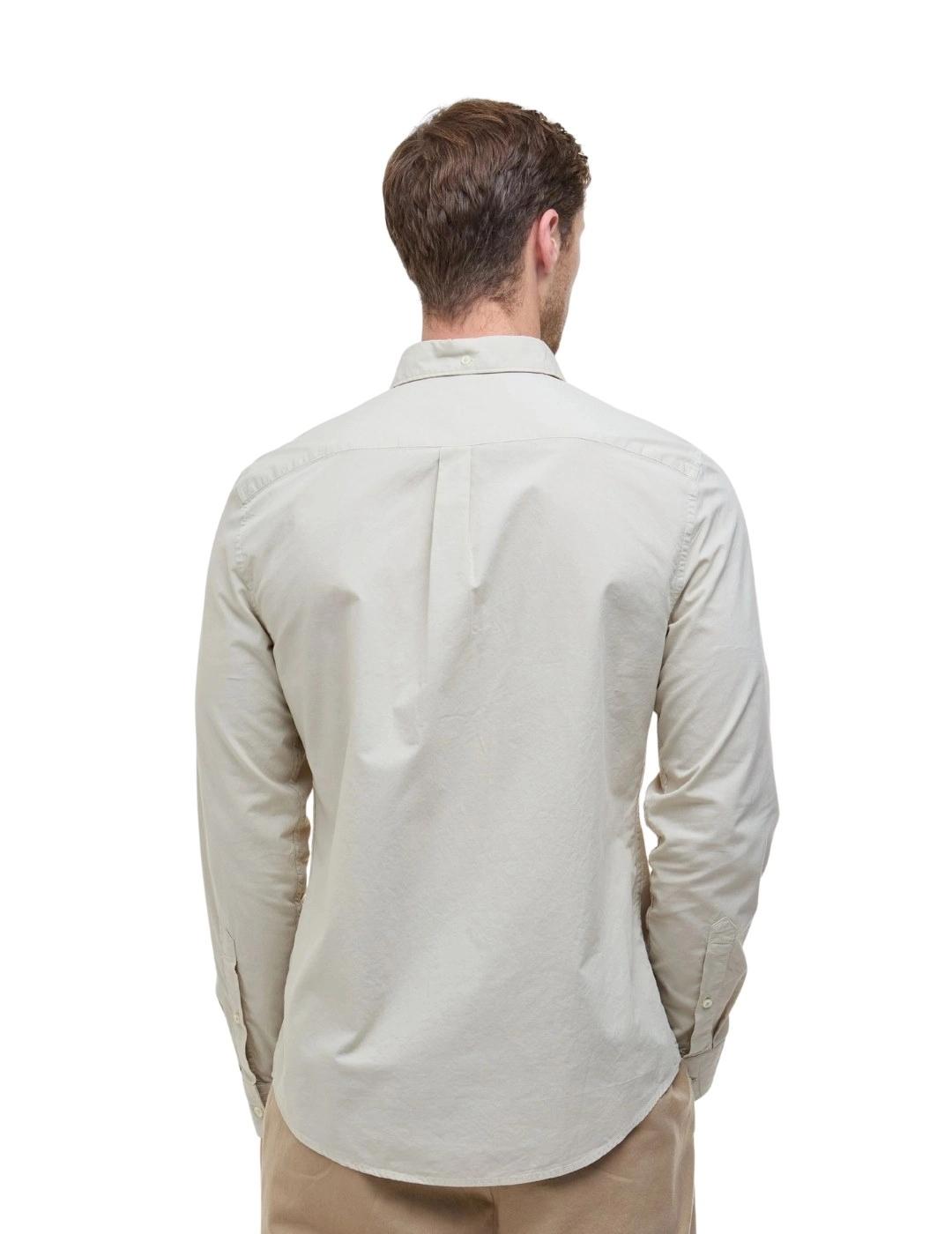 Barbour Camisa Garment Dyed Tailored Beige hombre