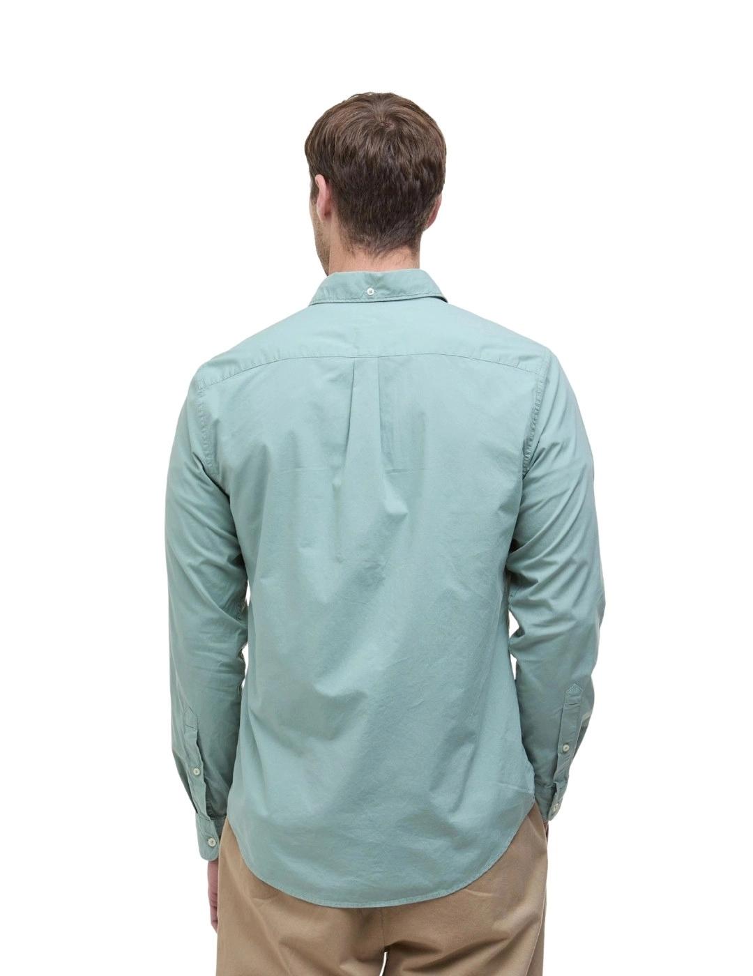 Barbour Camisa Garment Dyed Tailored Verde hombre