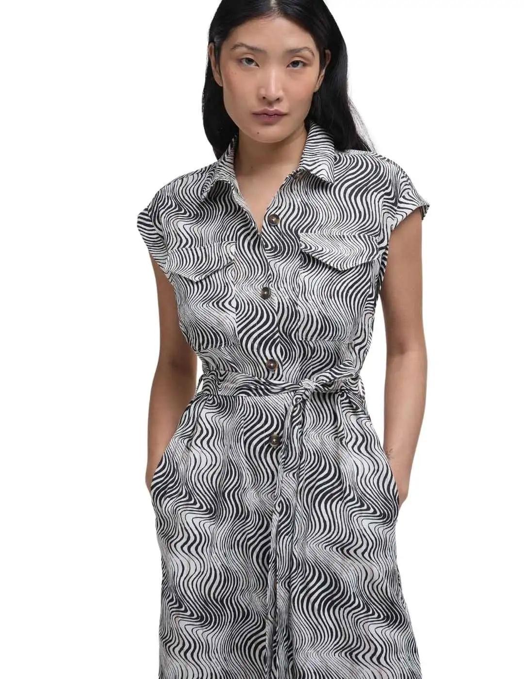 Barbour Romy Maxi Dress Estampado negro mujer