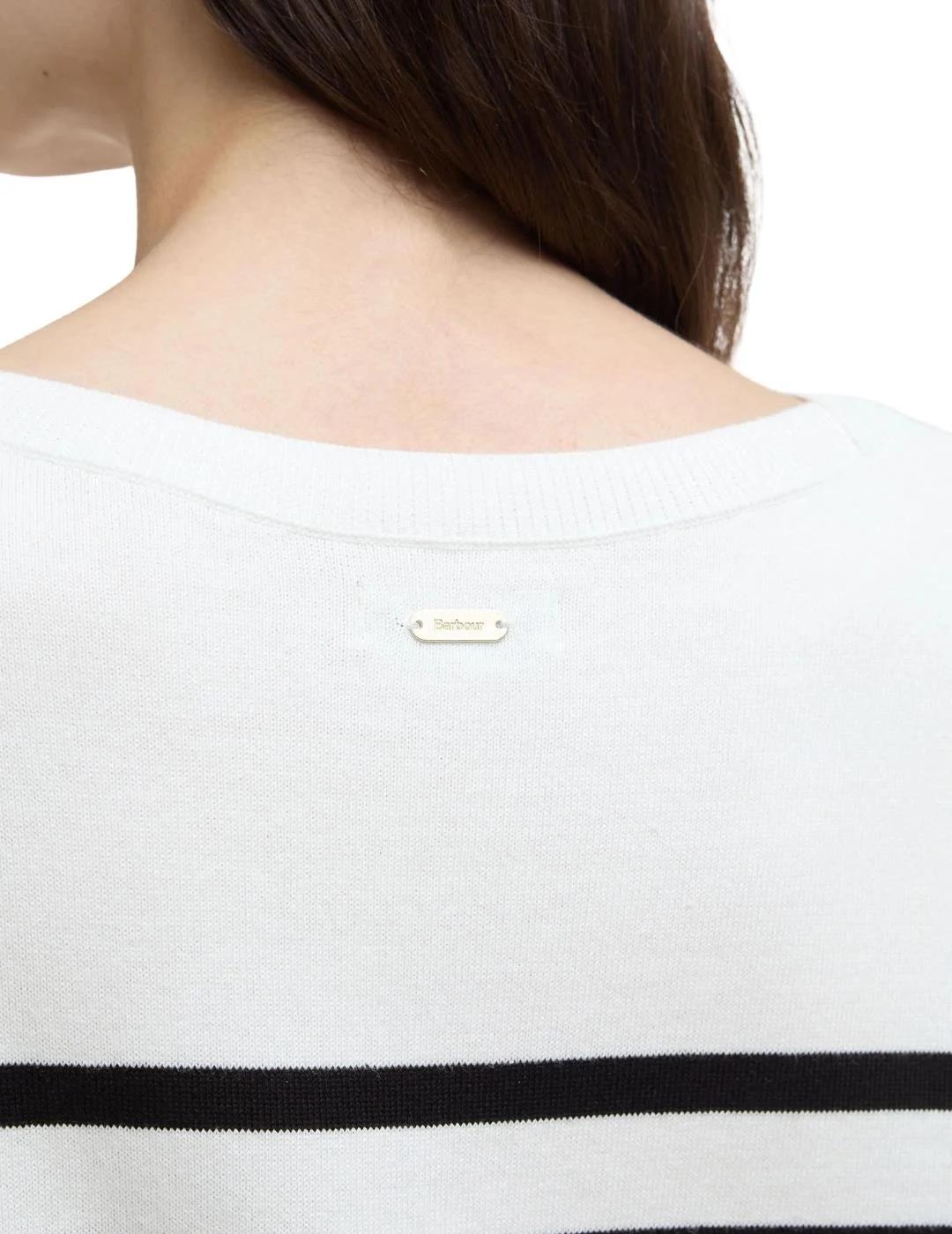 Barbour Jersey Renfew Crew neck Rayas negras mujer