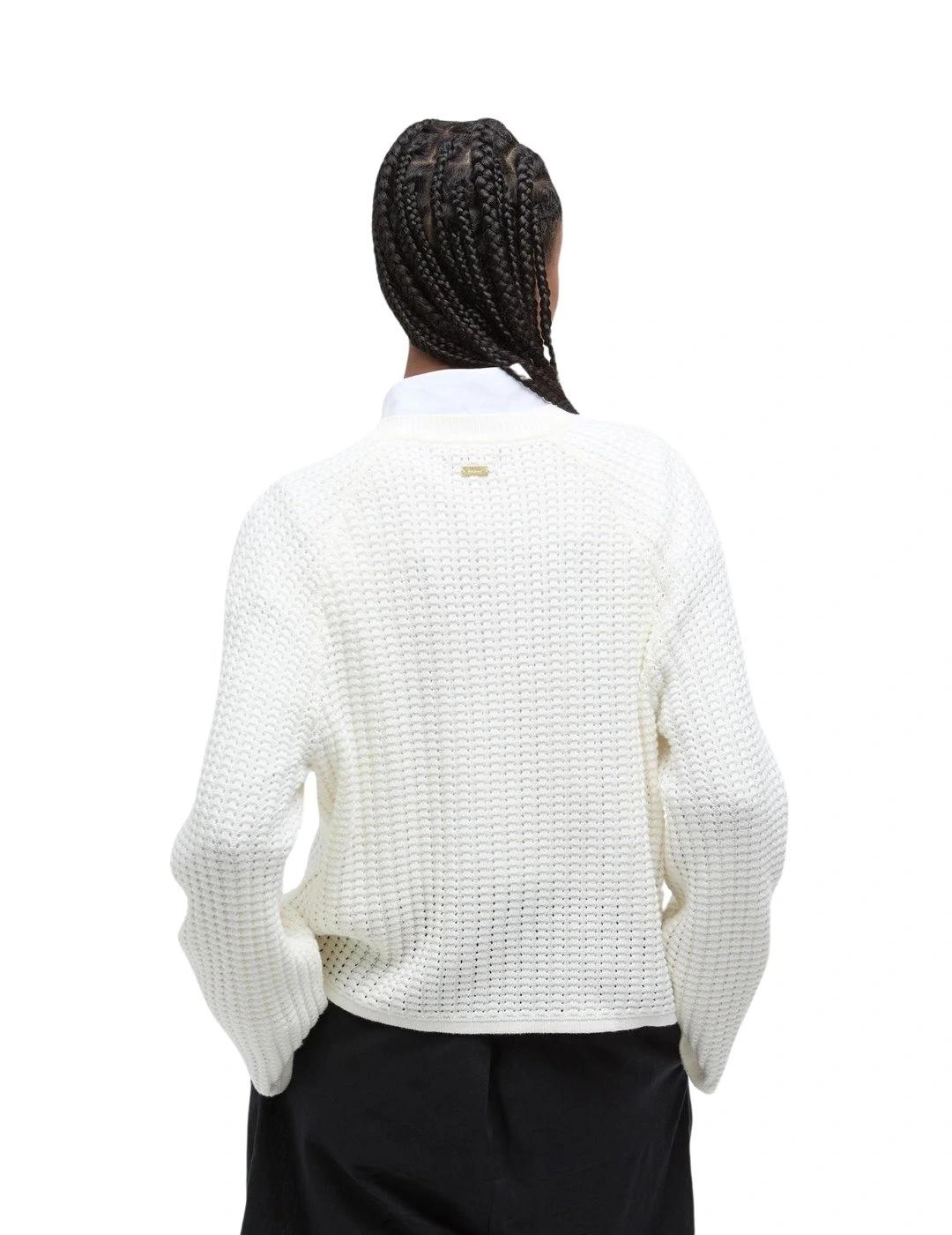 Barbour Jersey Angela Crew neck Blanco mujer