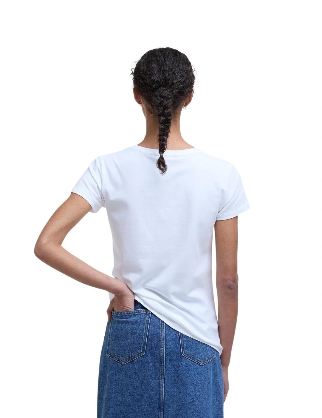 Barbour Camiseta Rowen Perro blanca mujer