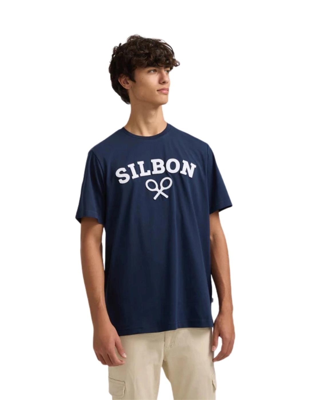 Silbon Camiseta Silbon Raqueta Media Blanca
