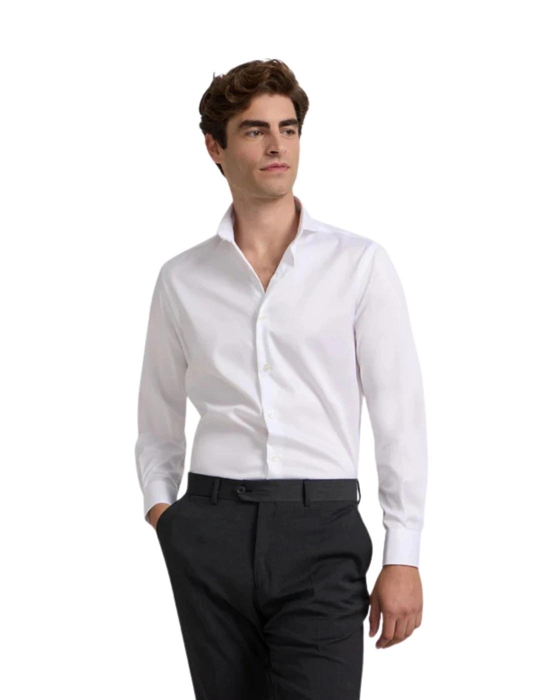 Silbon Camisa Vestir Blanca Puño Simple Easy Iron