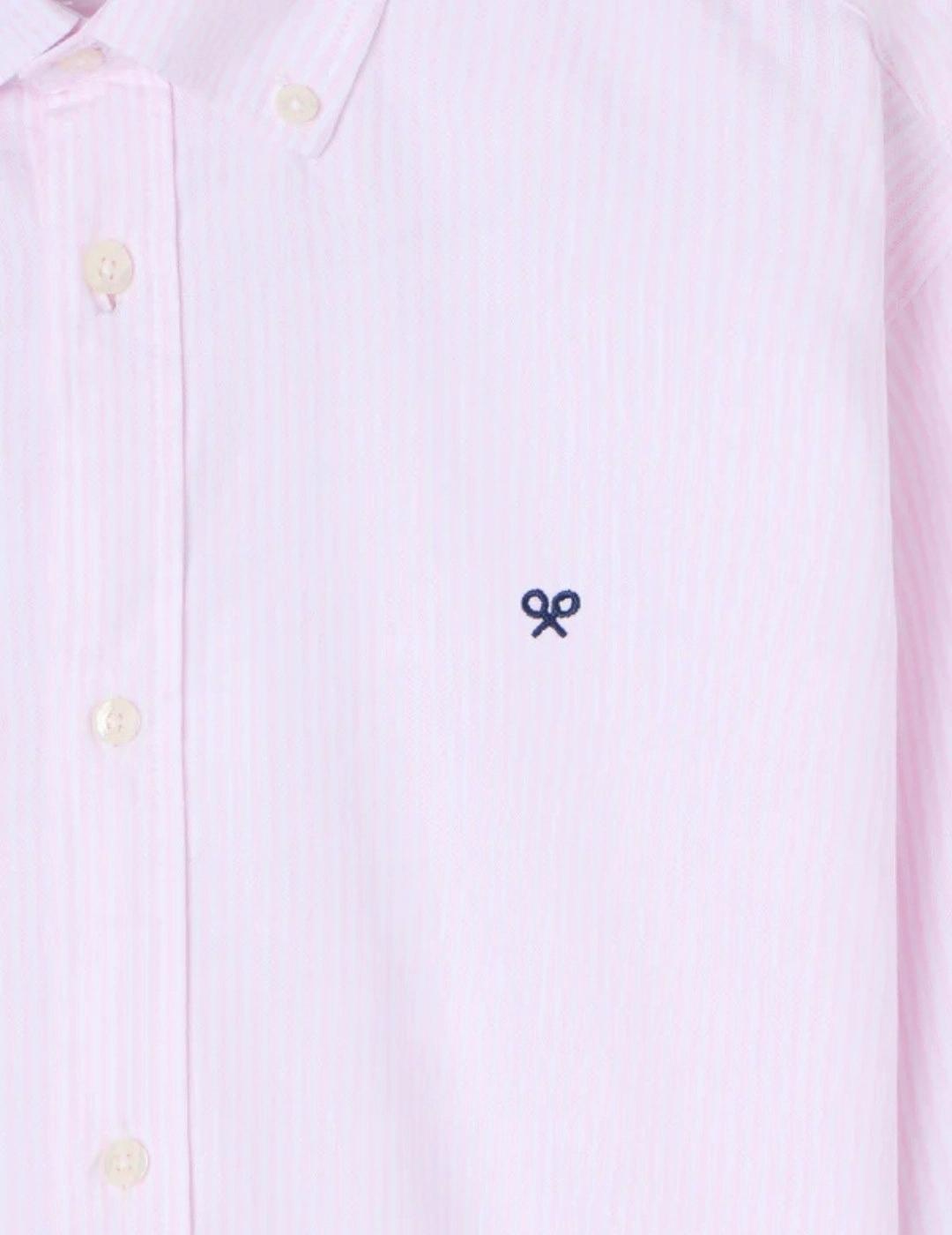Silbon Camisa Sport Oxford Rayas Rosas