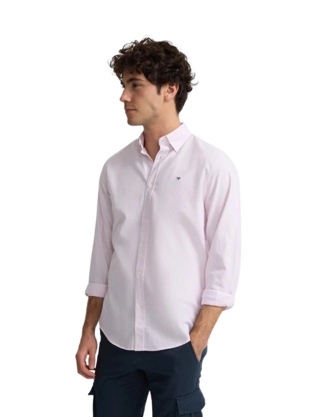 Silbon Camisa Sport Oxford Rayas Rosas