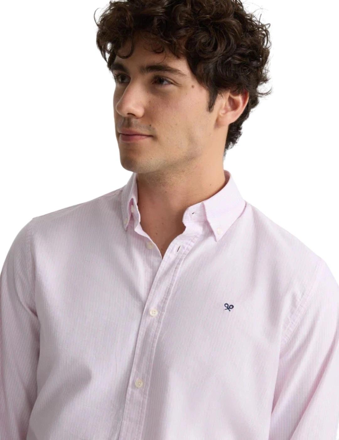 Silbon Camisa Sport Oxford Rayas Rosas
