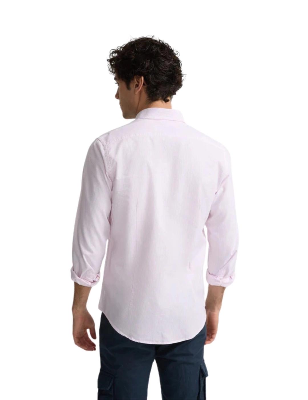 Silbon Camisa Sport Oxford Rayas Rosas