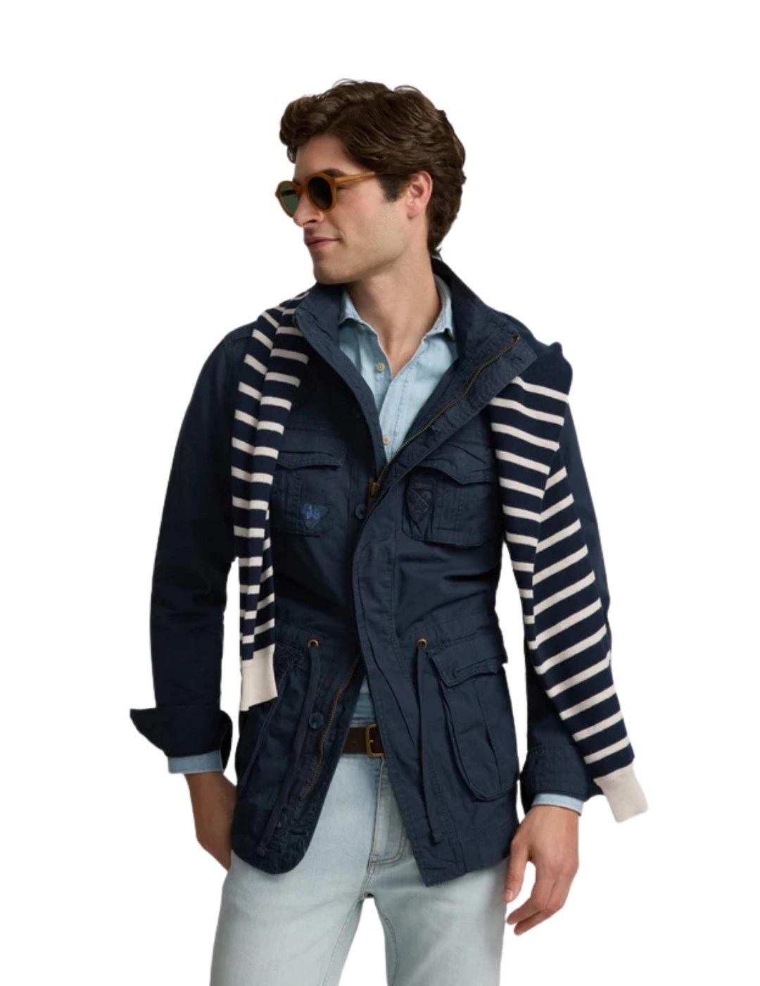 Silbon Parka Military Garment Dye Azul Marino