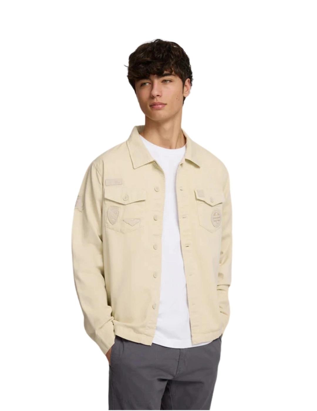 Silbon Sobrecamisa Desgastada Parches Piedra