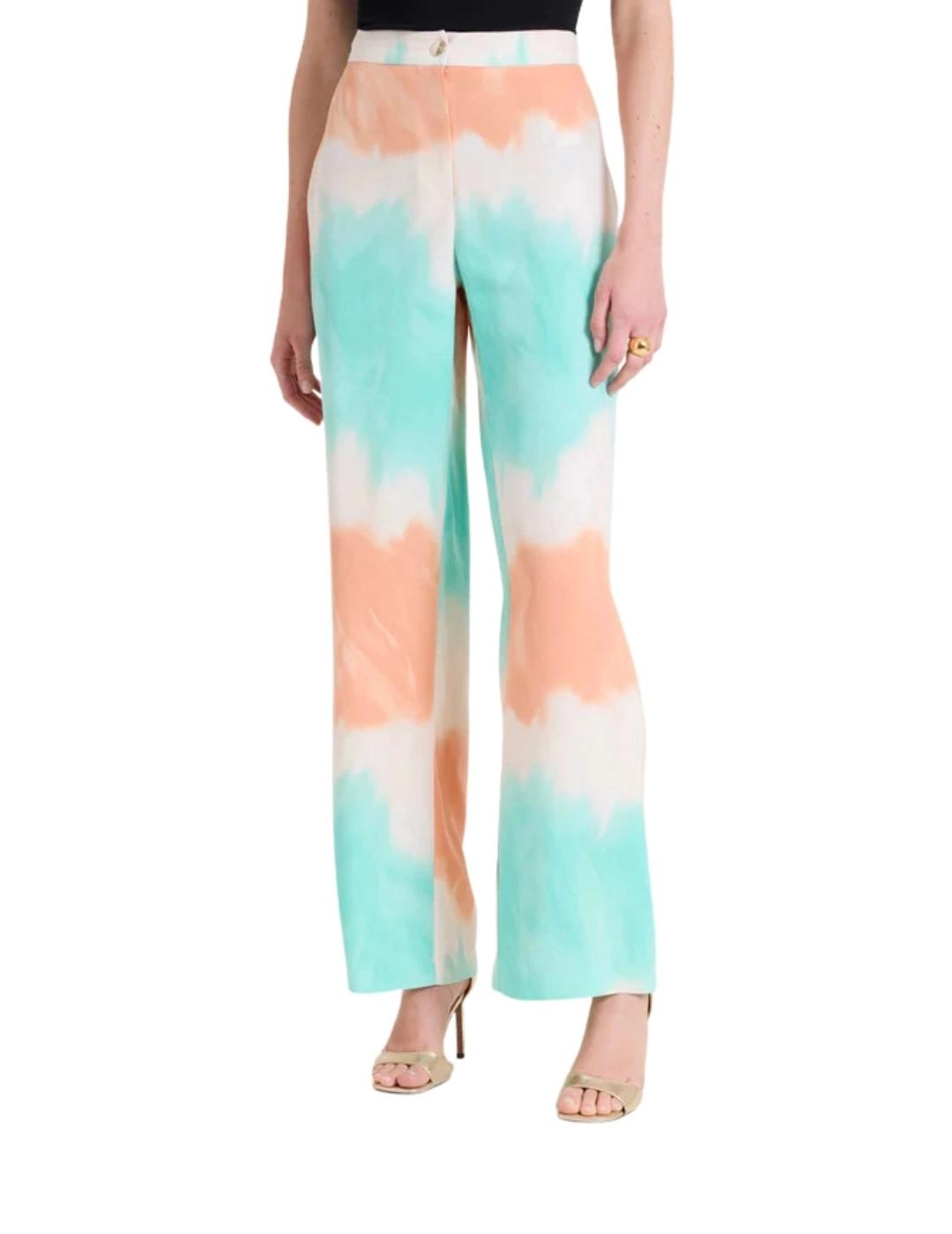 Naf Naf Pantalón Tie Dye Verde menta