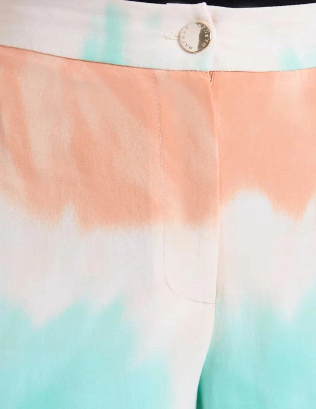 Naf Naf Pantalón Tie Dye Verde menta