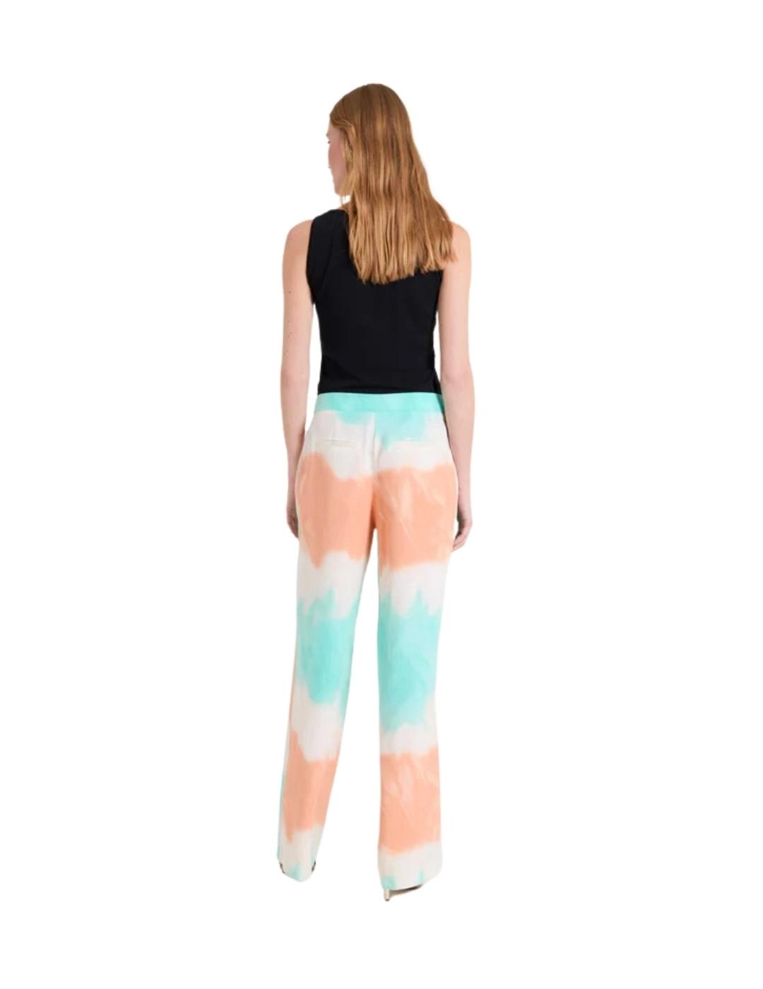 Naf Naf Pantalón Tie Dye Verde menta