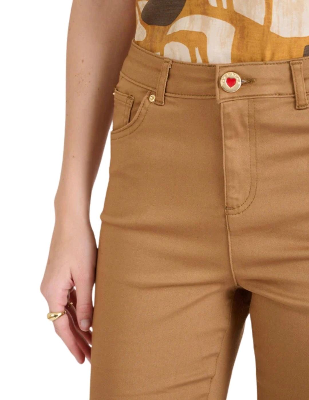 Naf Naf Pantalón pitillo marrón