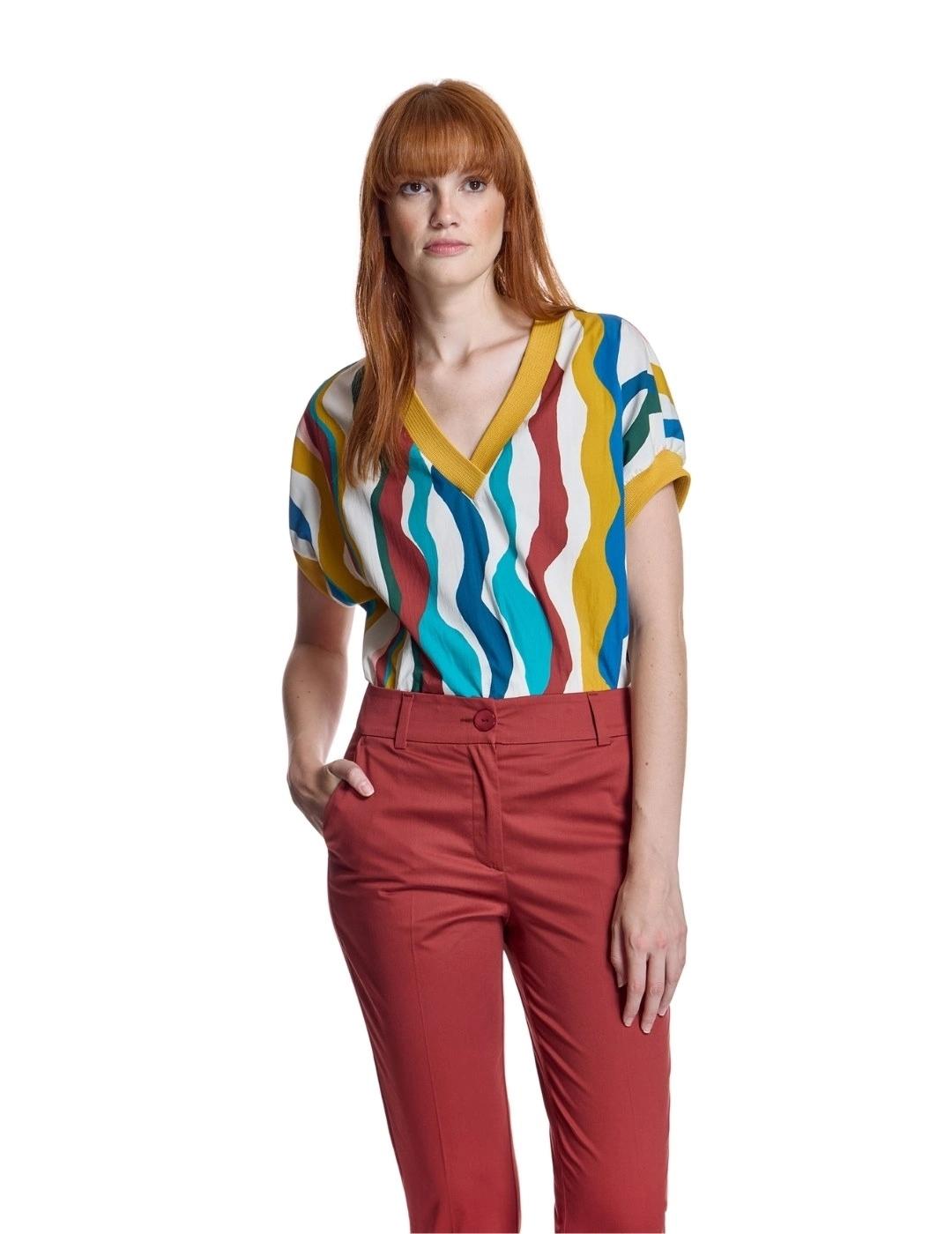 Alba Conde Blusa estampada multicolor