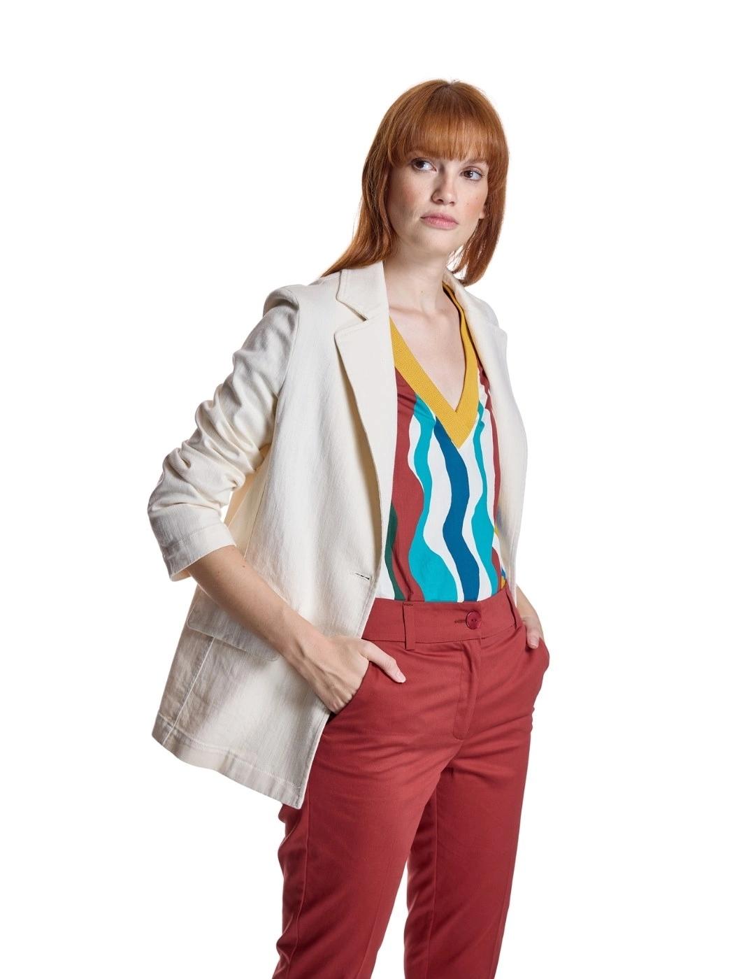 Alba Conde Pantalón largo ajustado Teja