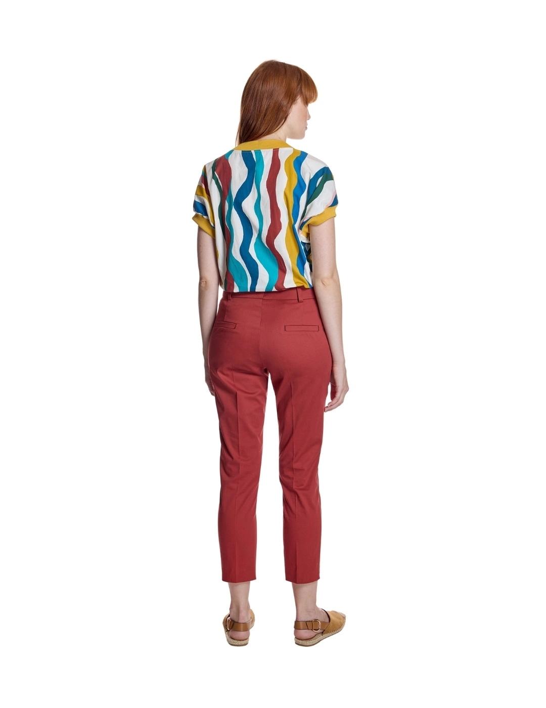 Alba Conde Pantalón largo ajustado Teja