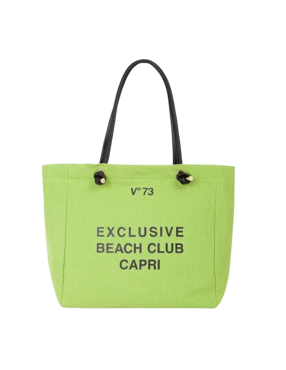 Vº73 Bolso Shopping BEACH CLUB Verde pistacho