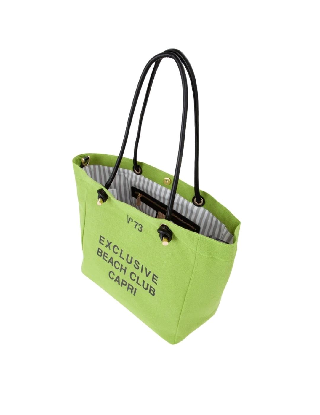 Vº73 Bolso Shopping BEACH CLUB Verde pistacho