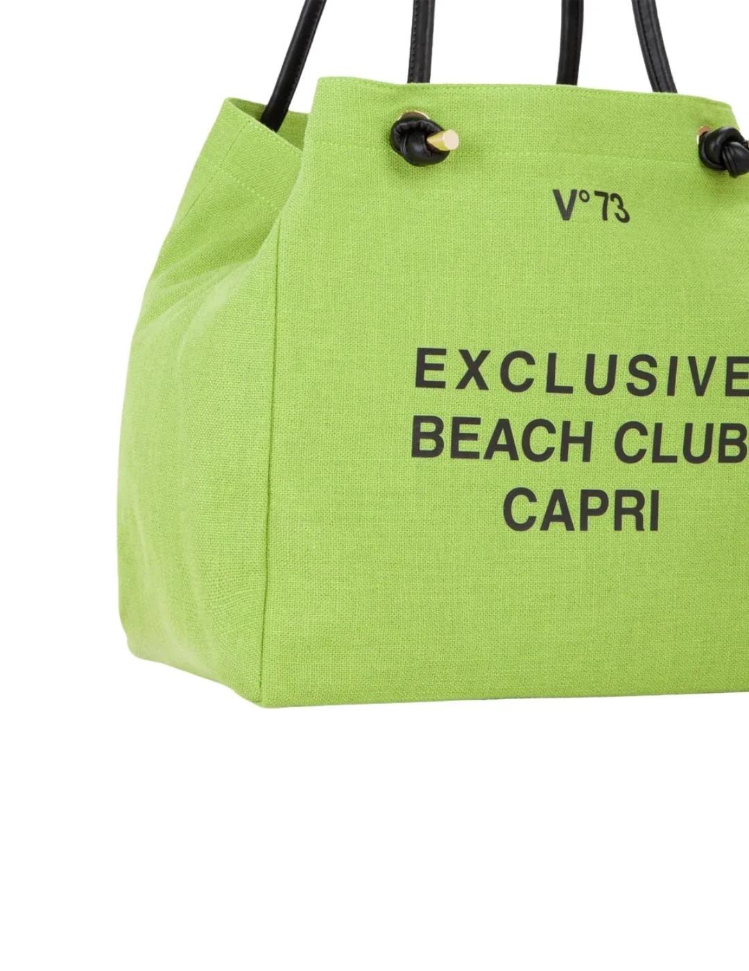 Vº73 Bolso Shopping BEACH CLUB Verde pistacho