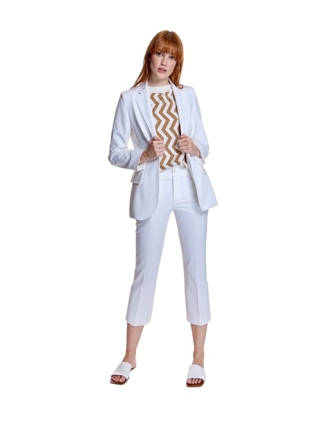 Alba Conde Pantalón Entallado Blanco