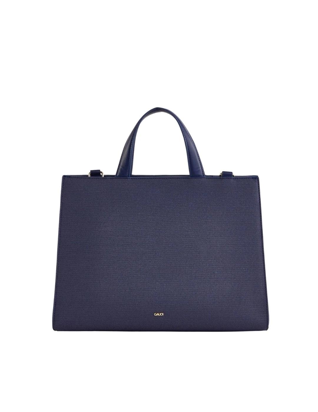 Gaudi Bolso azul con asa superior y logotipo