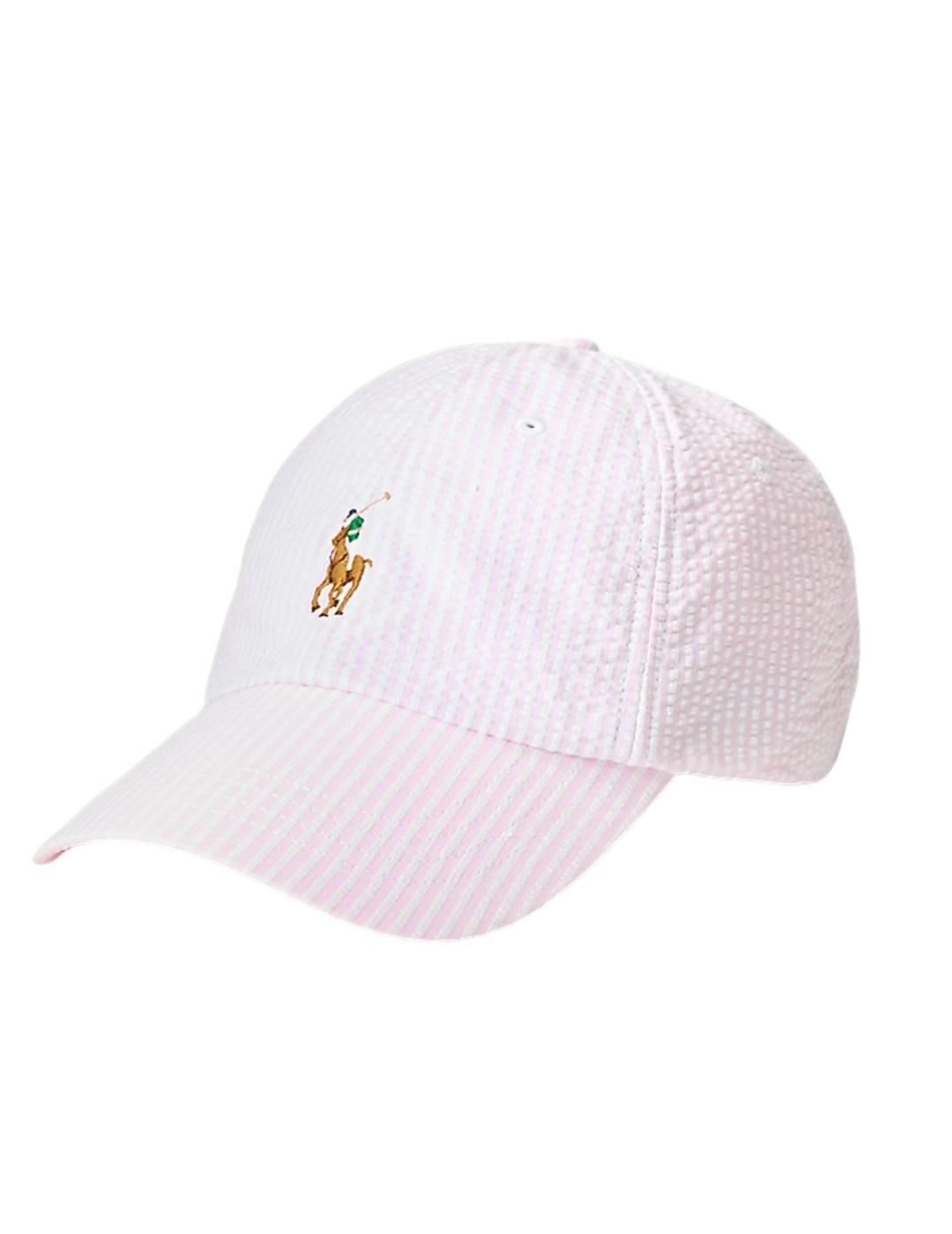 Ralph Lauren Gorra Rosa de rayas de sirsaca