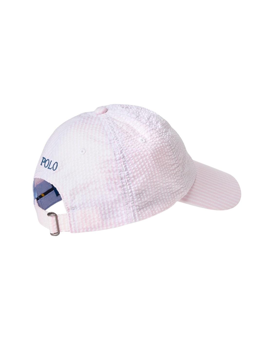 Ralph Lauren Gorra Rosa de rayas de sirsaca