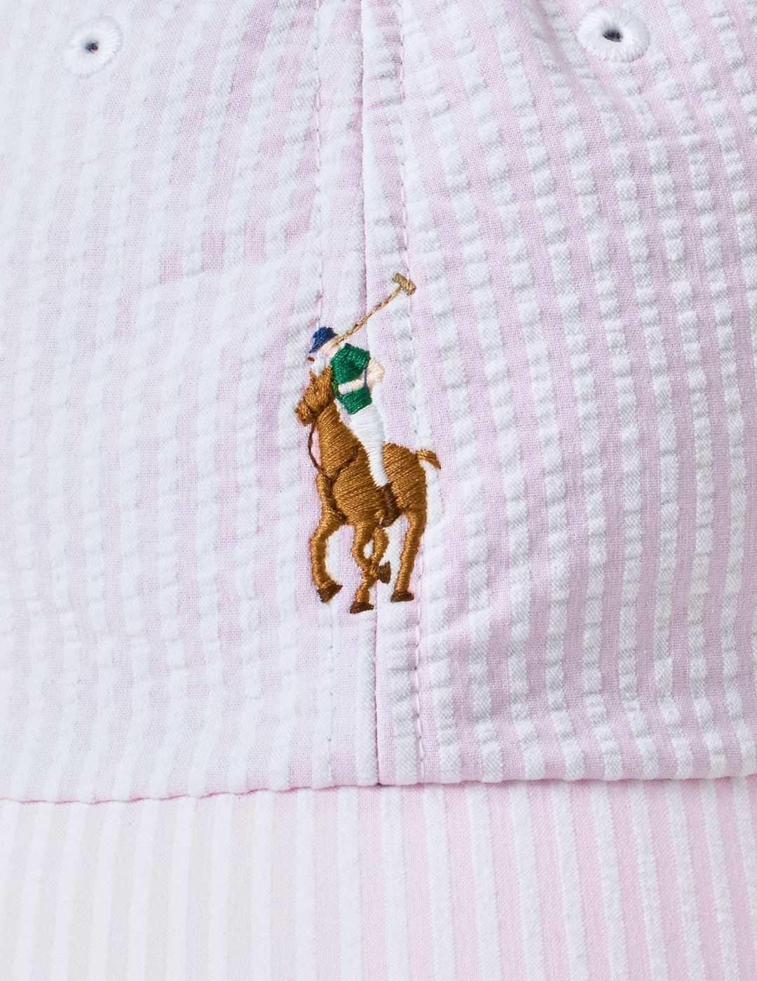Ralph Lauren Gorra Rosa de rayas de sirsaca