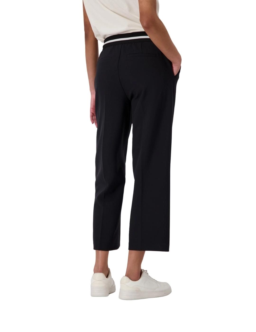 Monari Pantalones Negros raya blanca cintura