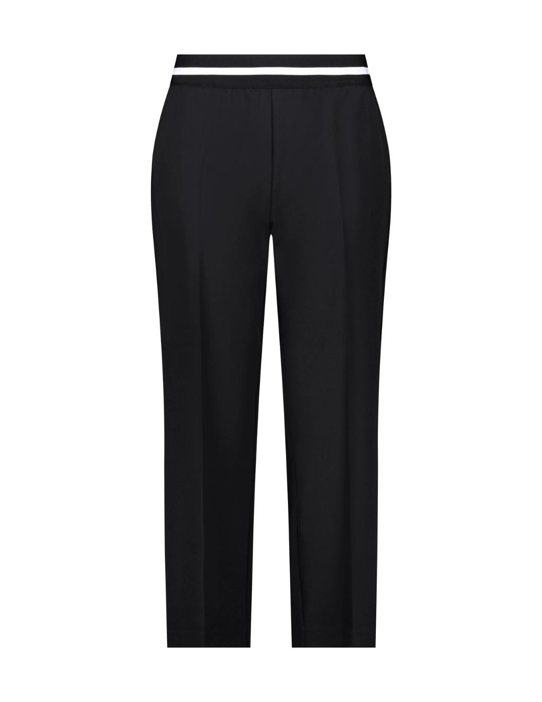 Monari Pantalones Negros raya blanca cintura