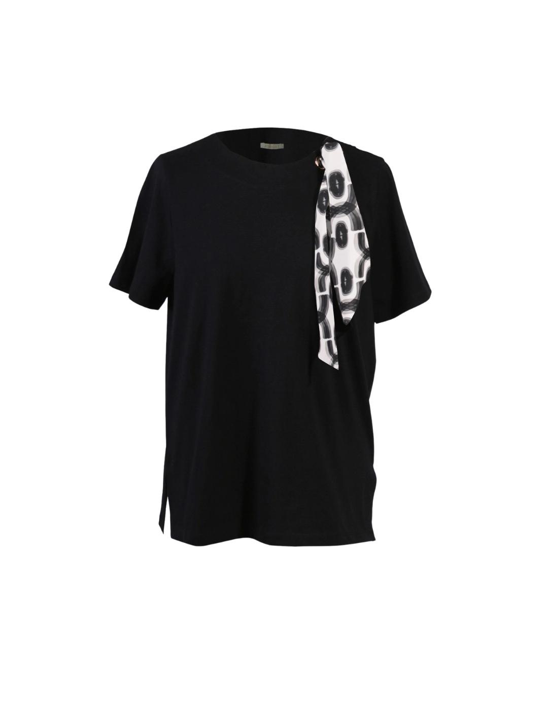 PAROLE Camiseta negra lazo