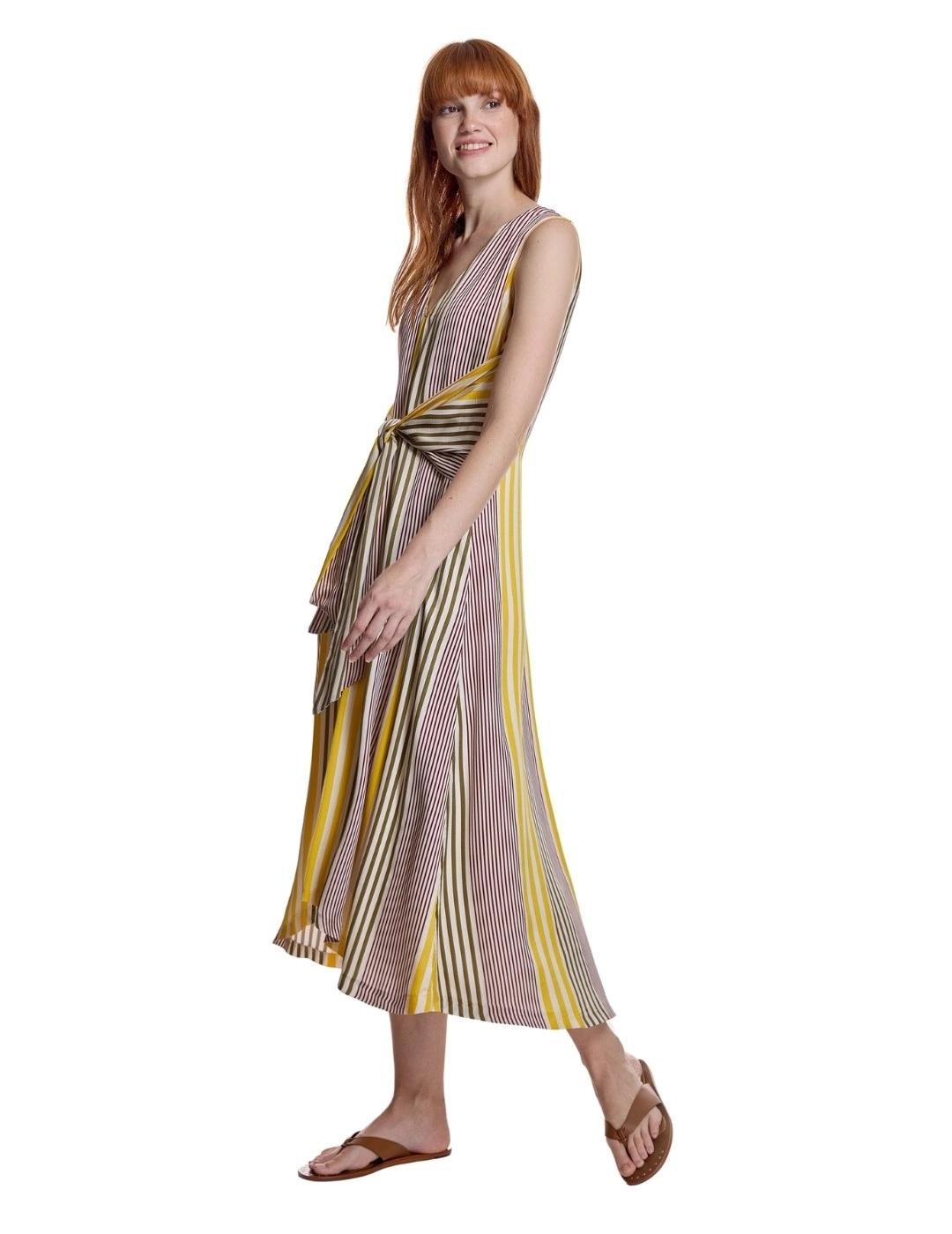 Alba Conde Vestido de rayas Multicolor