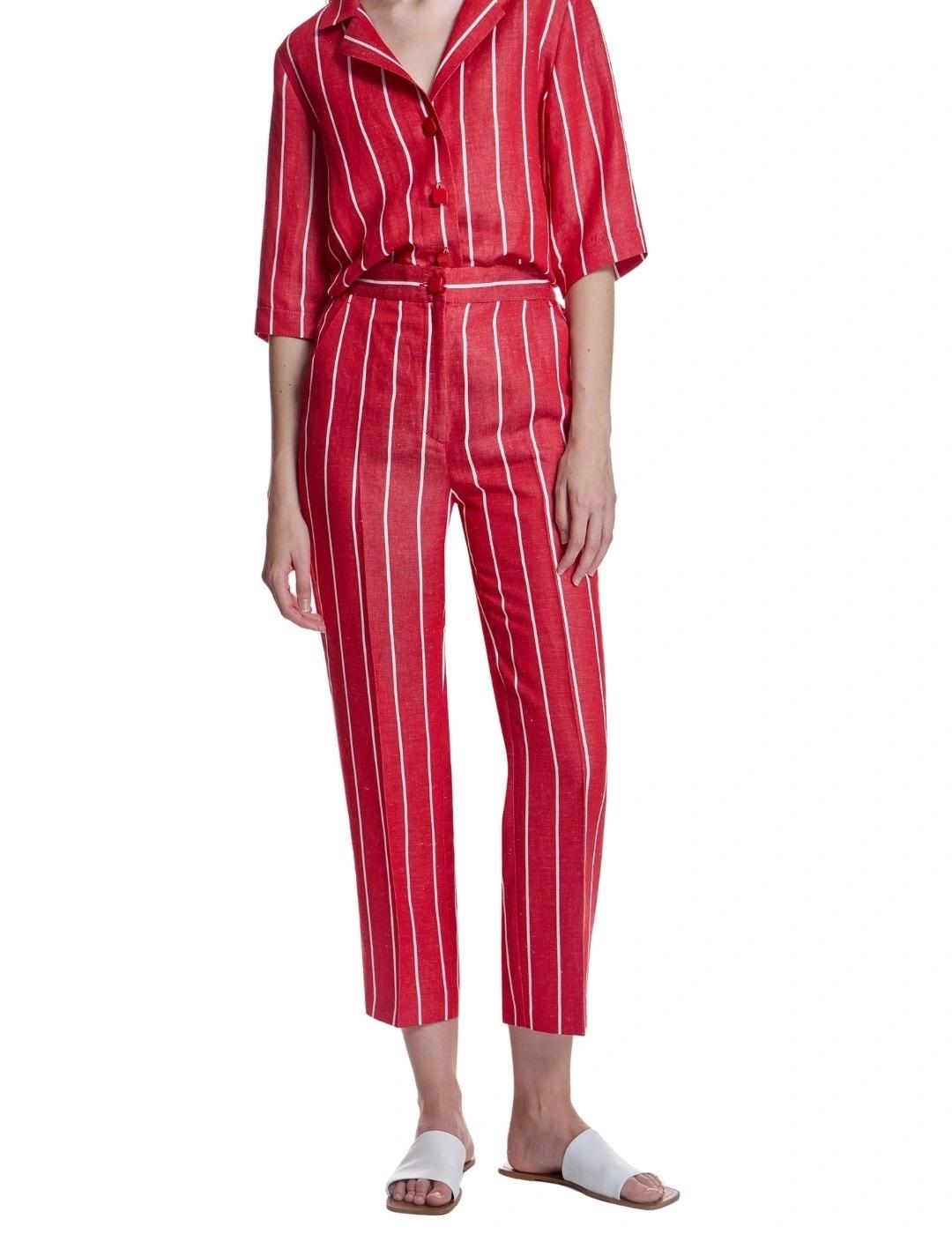 Alba Conde Pantalón Rojo de rayas