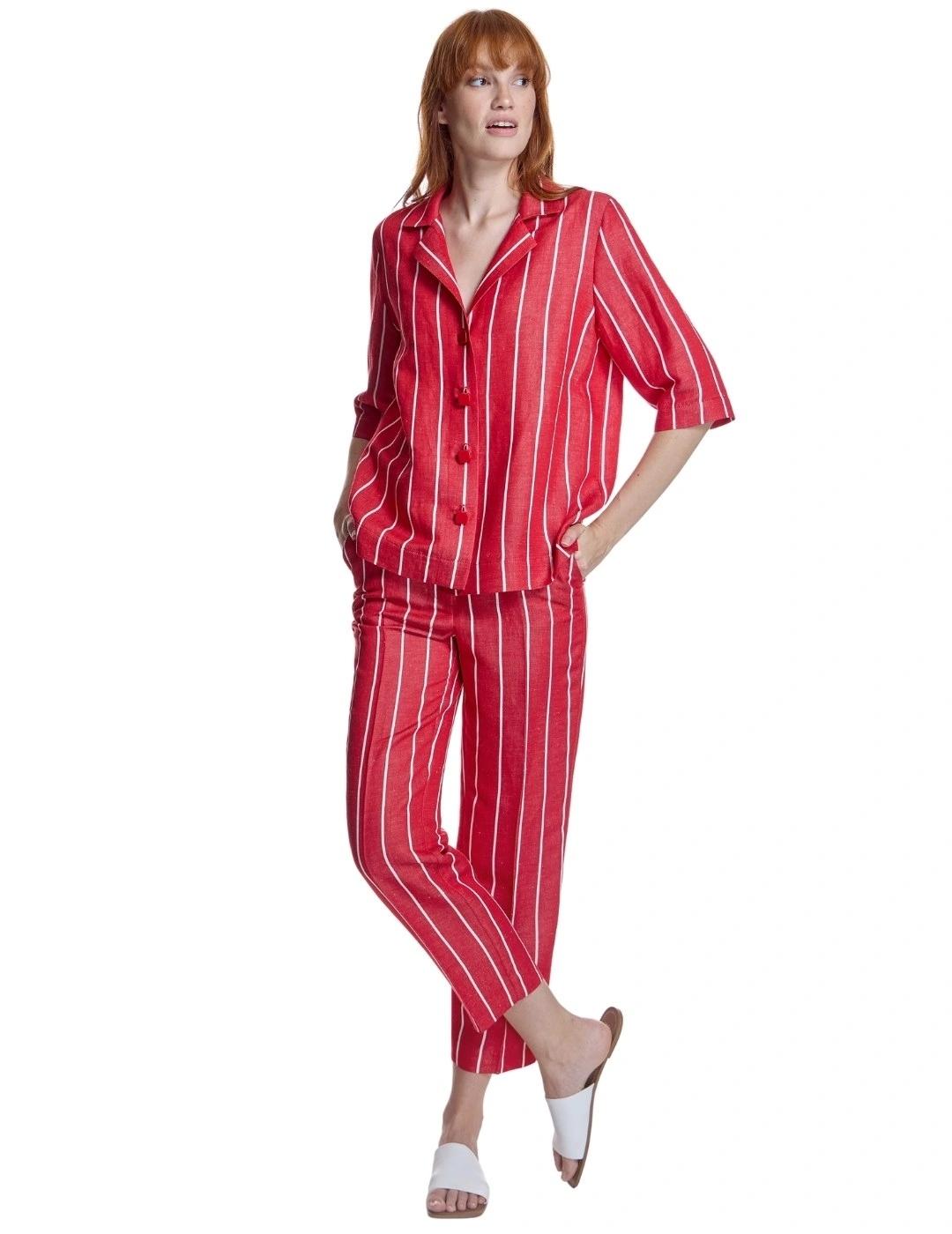 Alba Conde Pantalón Rojo de rayas