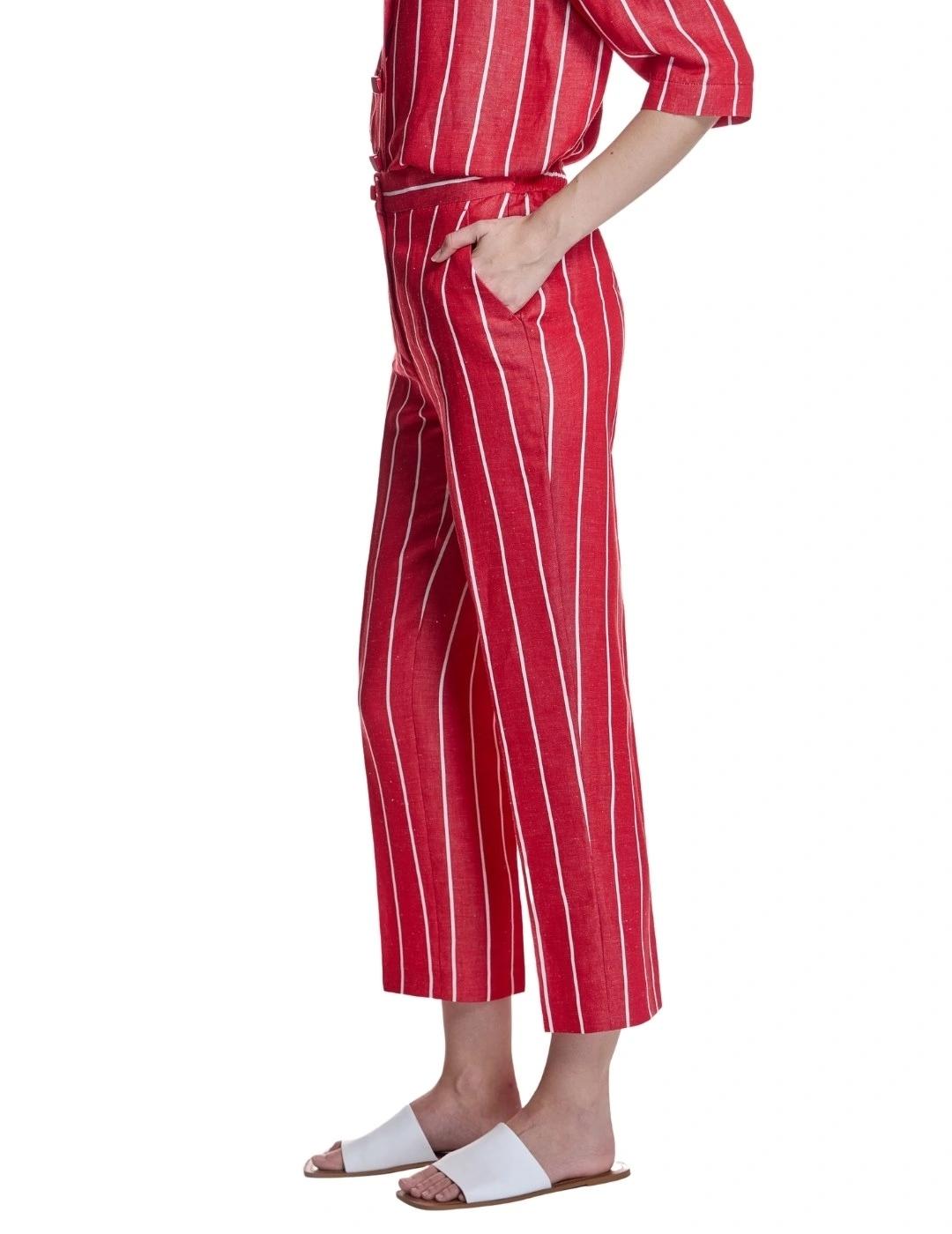 Alba Conde Pantalón Rojo de rayas