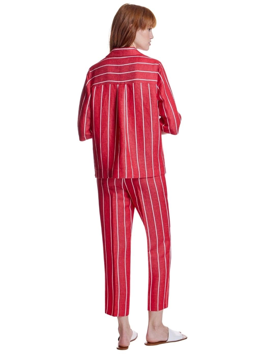 Alba Conde Pantalón Rojo de rayas