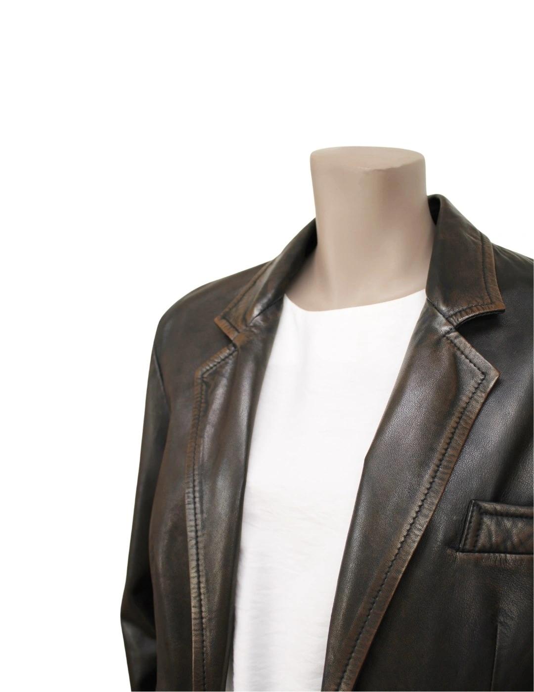 SIOSI Americana de piel marrón Miu Vella