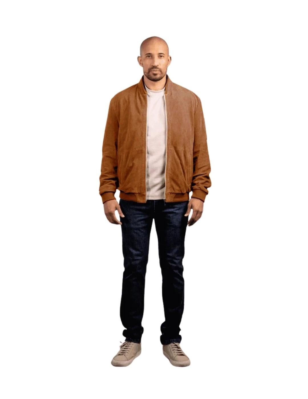 TORRAS Cazadora Ante Marrón hombre