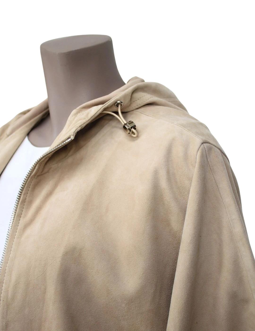 TORRAS Chaqueta manga corta de ante beige